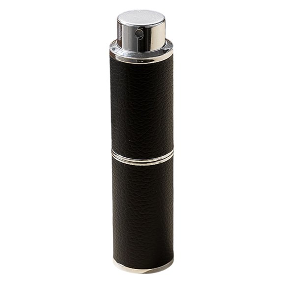 Elegant Portable Sprayer Bottle Leather Cover Rotating Design Refillable 8ml for Women and Men