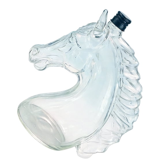 Elegant Present Horse Head Shape Wine Bottle for Whisky Borosilicate Glass Texture Suitable for Home Decorating