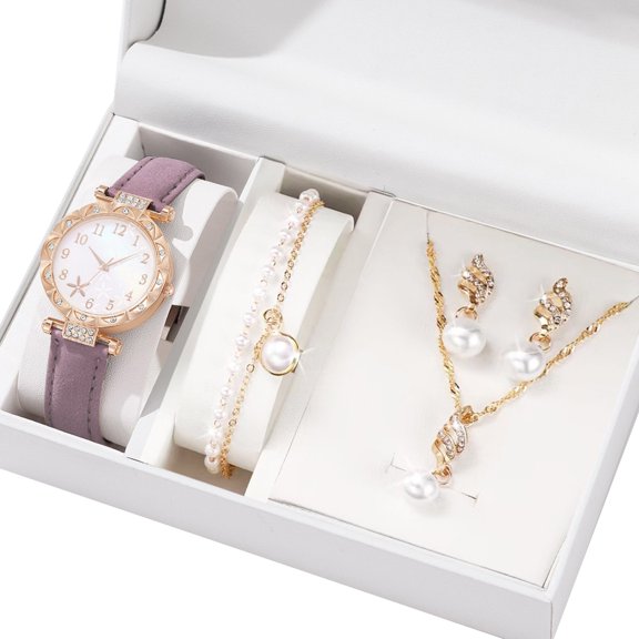 Elegant Present Set Practical Watch with Alloy Jewelry Trendy Alloy Accessories Perfect for Everyday Styles and Occasion