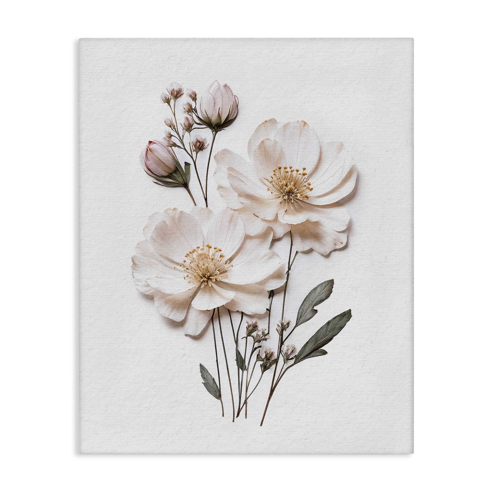Elegant Pressed Flowers Canvas Wall Art, design by Lettered and Lined