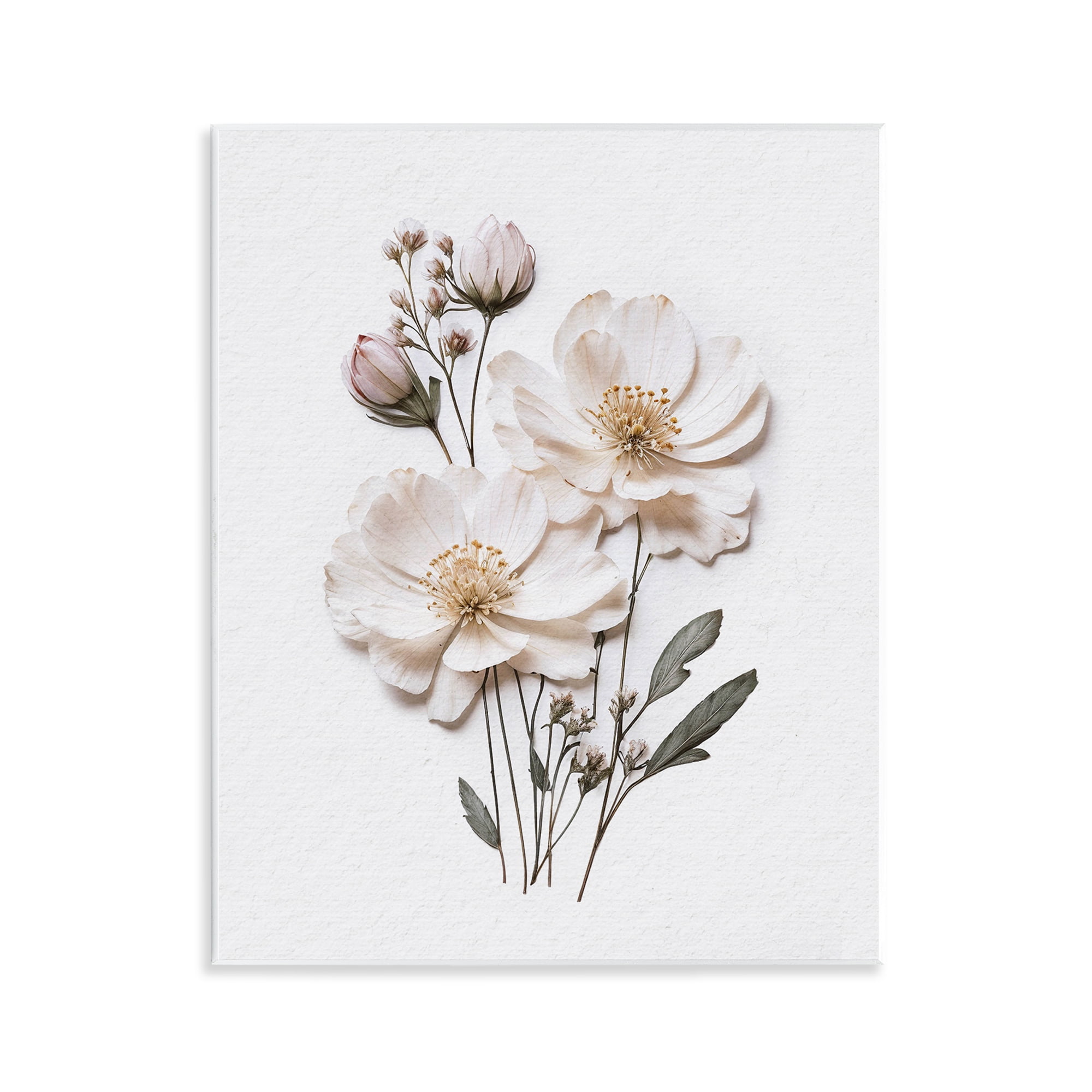 Elegant Pressed Flowers Wall Plaque Art, design by Lettered and Lined