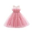 thumbnail image 1 of Elegant Princess Dress Girls Sleeveless Tulle Flower Girl Dress with Bowknot Party Gown for Weddings Birthday, 1 of 5