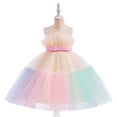 thumbnail image 1 of Elegant Princess Dress Girls Sleeveless Tulle Flower Girl Dress with Bowknot Party Gown for Weddings Birthday, 1 of 5