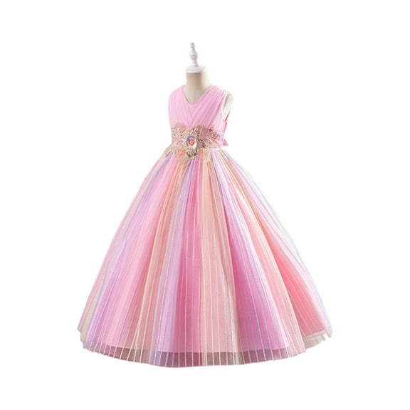 Elegant Princess Dress up Birthday Party Christmas Costume for Toddler Girls