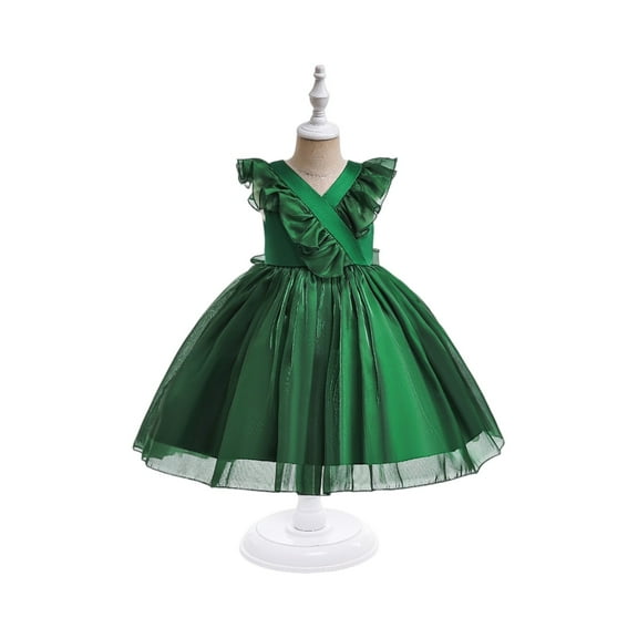 Elegant Princess Dress up Birthday Party Fairy Pink Costume for Toddler/Little Girls