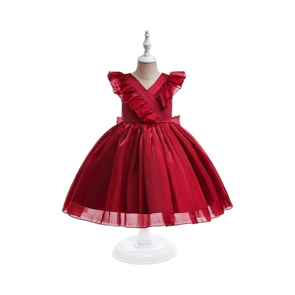 Elegant Princess Dress up Birthday Party Fairy Pink Costume for Toddler/Little Girls