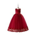 thumbnail image 1 of Elegant Princess Girl Dress Long Tulle Gown Flower Girls Evening Gown Dress, 1 of 5