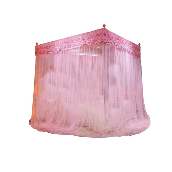Elegant Princess-Style Bed Canopy Mosquito Net with Ruffled Lace Decor, Soft Polyester, Excellent Breathability, Privacy, Ideal for Bedroom & Bed Canopy