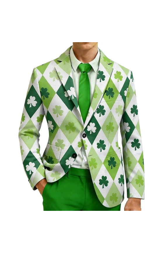 Elegant Print For St. Patrick's Day – Modern Slim Fit Jacket For Formal Or Festive Occasions