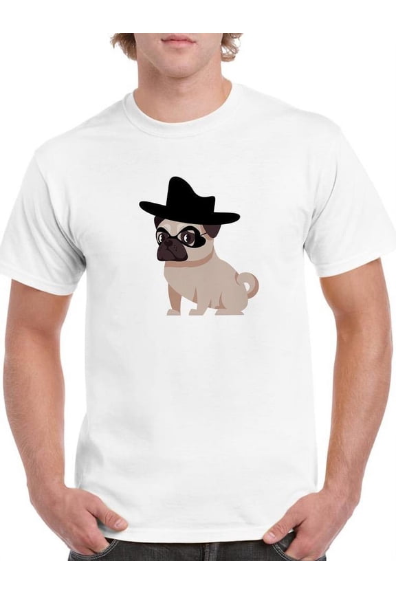 Elegant Pug T-Shirt Men -Smartprints Designs, Male Small