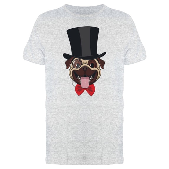 Elegant Pug With A Top Hat T-Shirt Men -Image by Shutterstock, Male Small