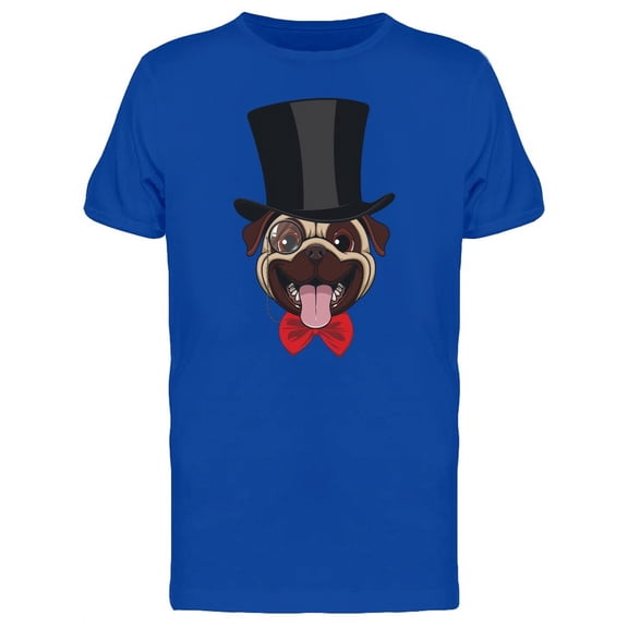 Elegant Pug With A Top Hat T-Shirt Men -Image by Shutterstock, Male Small