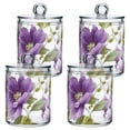 thumbnail image 1 of Elegant Purple Flowers Green Leaves Translucent Plastic Cans Storage Canisters with Lid Set of 4, 1 of 7