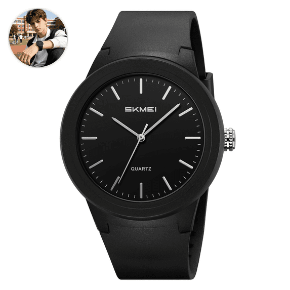 Elegant Quartz Wristwatch with Silent Timekeeping, Waterproof Design, Casual & Sports Style for Daily Wear & Exams