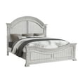 thumbnail image 1 of Antique White Queen Size Bed With Robust Wood Frame Transitional Curved Shelter Headboard And, 1 of 2