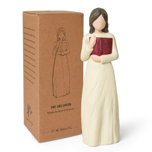 Reading Girl  Figurine, Book Lover Gift for Women, Aesthetic Bookshelf Decor for Library Desk Office
