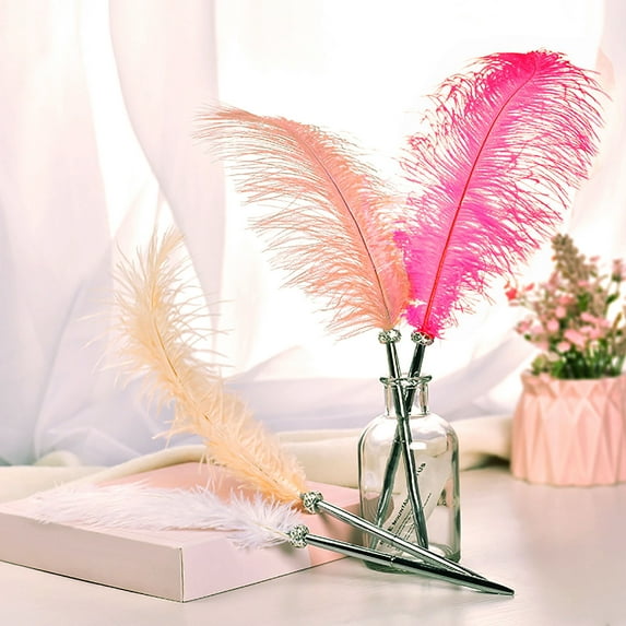 Elegant Quill Pen for Wedding Signing, Stainless Steel Feather Signature Pen, 15.7in Calligraphy Tool for Special Events