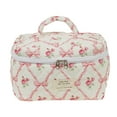 thumbnail image 1 of Elegant Quilted Cosmetic Bag for Women Floral Travel Toiletry Organizer with Large Capacity, 1 of 3