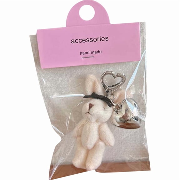 Fashionable Rabbit Shaped Keyring Cartoont Bunnys Toy Bag Pendant Keychain Ornament Unique Accessory for Animal Lovers