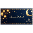 thumbnail image 1 of Elegant Ramadan Mubarak Lanterns Moon Gold Royal Blue Backdrop Banner Eid Celebrations Event Decor Muslim Festival Decorations Party Supplies, 1 of 8