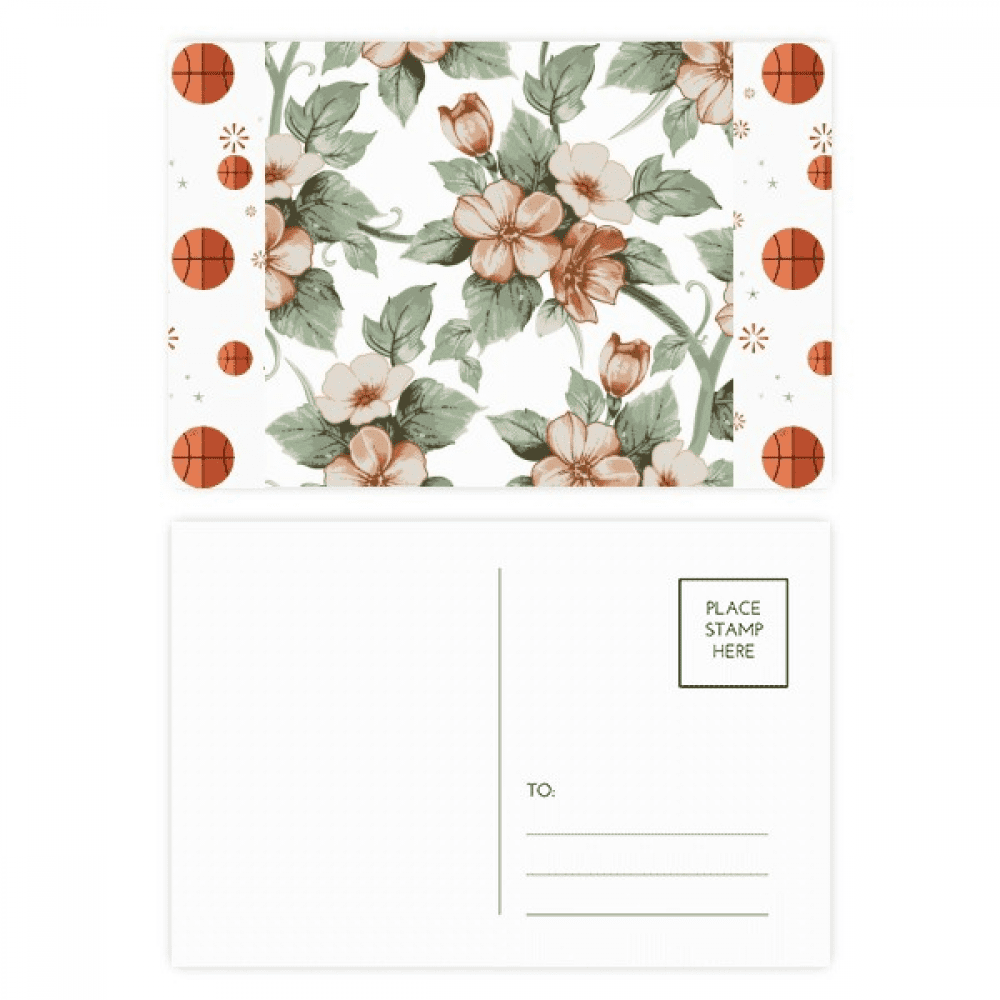 Elegant Rattan Flowers Decorative Basketball Postcard Set Thanks Card Mailing Side 20pcs