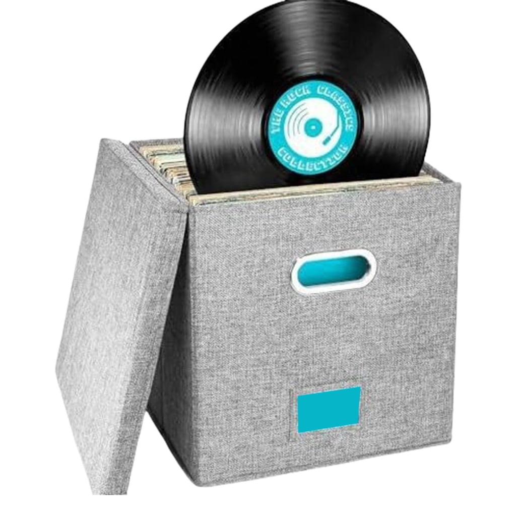 Elegant Record Storage Box Holds 100+ LPs and CDs Sturdy and Spacious ...