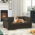 thumbnail image 1 of Elegant Rectangle Pet Bed for Small and Medium  Dogs, Durable Elevated Dog Sofa Bed, Comfortable Dog Couch, Modern and Stylish Dog Sofa for Small and Medium Dogs,Dark grey, 1 of 10