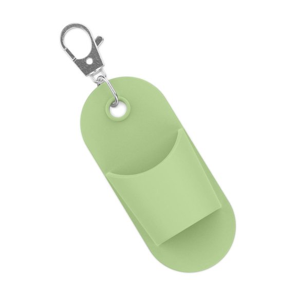 Elegant Rectangular Rubber Lip Balm Keyring Case Portable Travel Companions Accessory for Women Makeup Storage