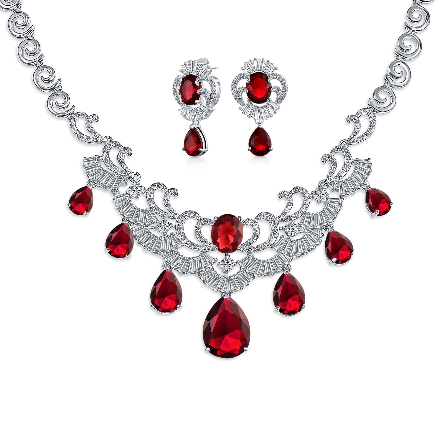 Red shop statement necklace