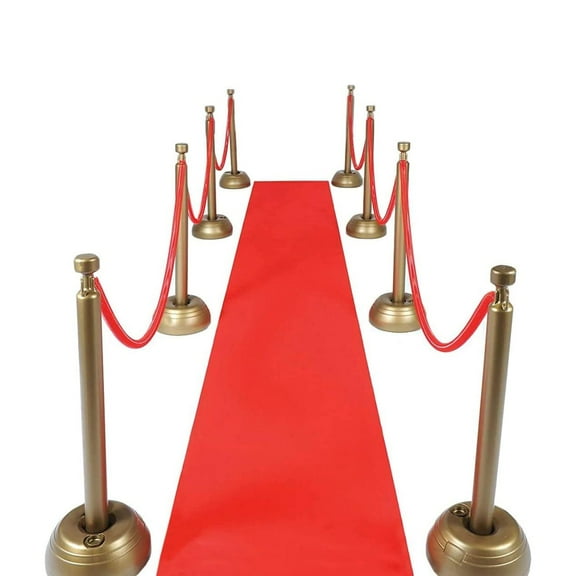 Elegant Red Carpet Aisle Runner for Indoor Outdoor Parties, 2 ft x 15 ft Durable Polyester Fabric, Wedding Ceremony Hollywood VIP Event Decorations, Red
