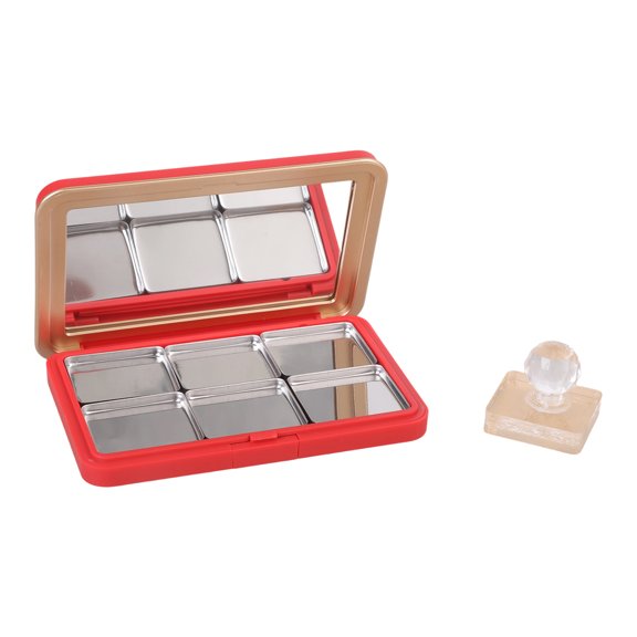 Elegant Red Makeup Case For Organizing Eyeshadow Blushes Highlighter Easy To Carry And Clean