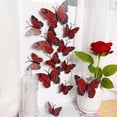 thumbnail image 1 of Elegant Red Rose Butterfly Wall Decals Removable 3D Floral Stickers for Home Decor, Bedroom, Living Room, Nursery, 1 of 4