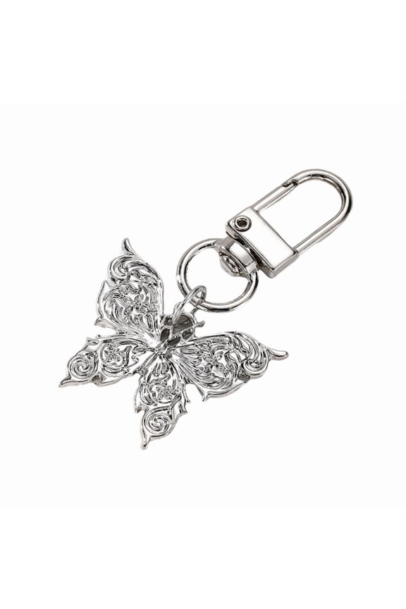 Elegant Resin Butterfly Keychain Alloy Key Holder Unique Keyring Bag Pendant Fashion Accessory for Women and Girls