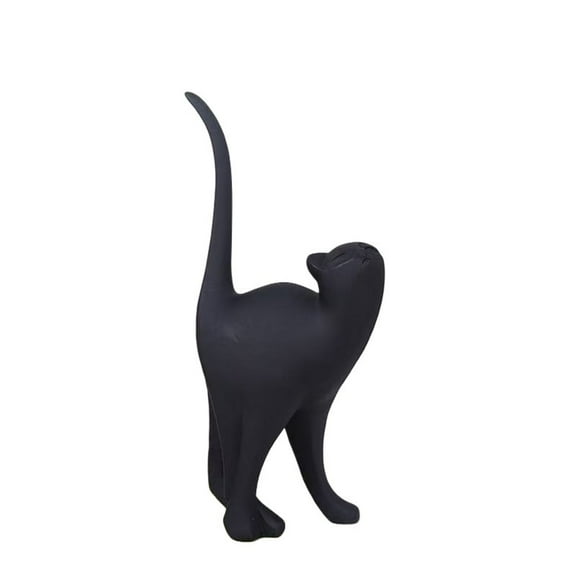 Elegant Resin Cat Figurine Sculpture Modern Abstract Desktop Decoration Unique for Cat Lovers Home Bookshelf Ornament
