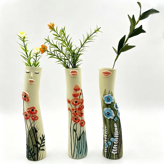 Elegant Resin Dried Flower Vase ornament - Body-Shaped Art Sculpture, Versatile Home Garden Decorative Piece, Ccwuwei