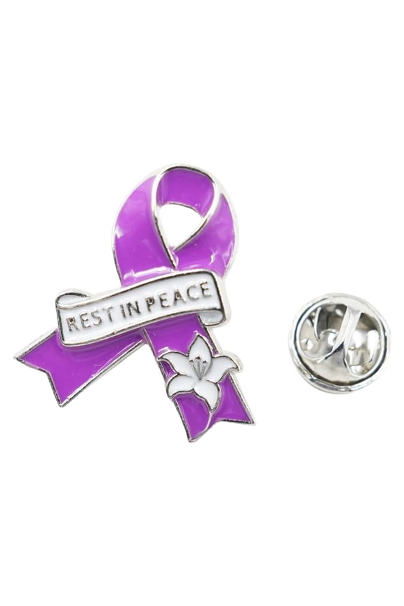Elegant Rest in Peace Alloy Brooch, Secure Pin Closure for Funerals Commuting Lightweight Corsage Design