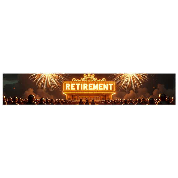 Elegant Retirement Themed Banner with Clock and Star Elements Backdrop Background Party Decors Retirement Party Celebration Photography Props Decorations