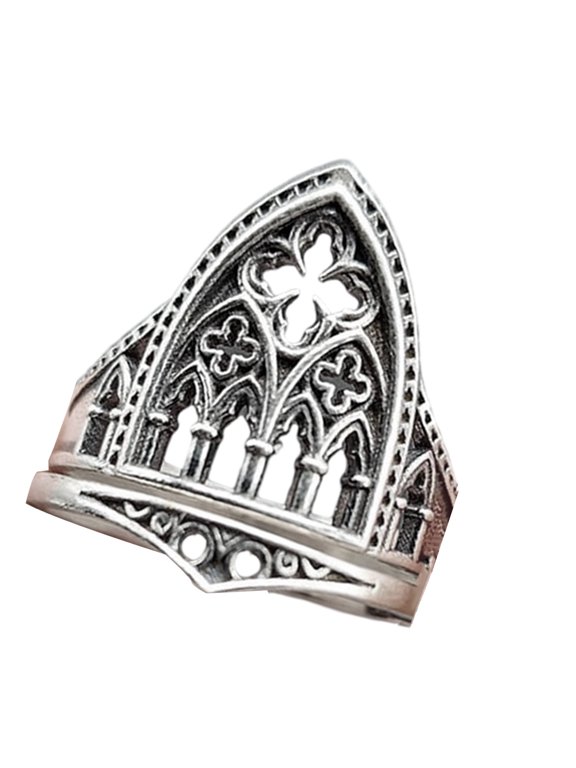 Elegant Retro Crosses Rings with Castles Accent Designed For Comfort And Longevity Perfect For Fashionable Individuals