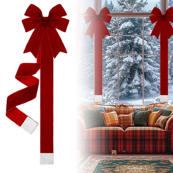 Elegant Retro Velvet Bow For Cabinet Doors And Windows Classic Holiday Front Door Embellishment