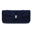 thumbnail image 1 of Elegant Rhinestone Bow Front Velvet Clutch Evening Bag Handbag -Diff Colors, 1 of 5