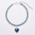 thumbnail image 1 of Elegant Rhinestone Cat Necklace Heart Shape Zircon Pendant Sparkling Jewelry for Small Dogs Festive Costume Accessory for Photo Shoots, Blue M, 1 of 6
