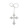 thumbnail image 1 of Elegant Rhinestone Cross Keychain for Women, Sparkling Metal Crystal Key Ring Organizer, Religious Faith Gift Accessory, 1 of 4