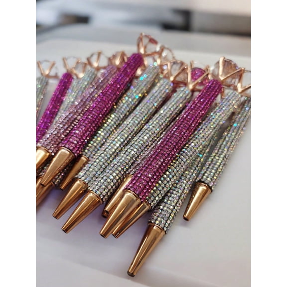 Elegant Rhinestone Decorated Ballpoint Pen Rhinestone Embellished Ballpoint Pen Rhinestone Ink Pen Retractable Sparkling Crystal Metal Pen