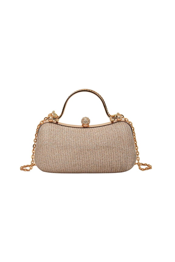 Elegant Rhinestone Evening Clutch Bag with Chain Crossbody Handle, Sparkling Beaded Purse for Formal Events, Weddings, Prom, and Parties
