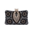 thumbnail image 1 of Elegant Rhinestone Evening Clutch for Women - Black Crystal Geometric Design with Gold Chain Strap for Wedding Party Prom, 1 of 13