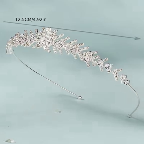 Elegant Rhinestone Fishbone Crown Bridal Headband for Weddings, Proms, and Parties