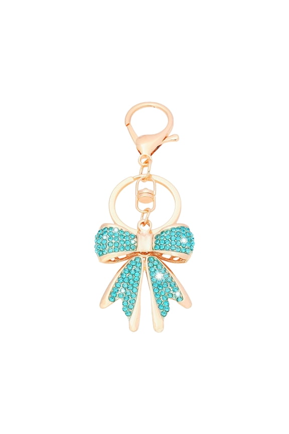 Elegant Rhinestones Bowknot Keychain Sturdy Metal Keyring Fashion Jewelry Gift For Special Occasions