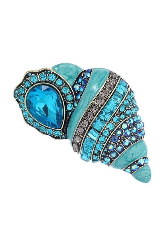 Elegant Rhinestones Conch Pin Vibranting Color Accesory Portable for and Trendy Adults Stylish Outfits