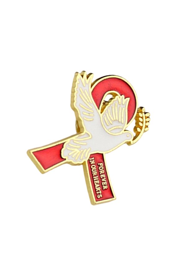 Elegant Ribbon Accent Brooch - Versatile Peace Symbol Pin for Travel, Commuting & Special Occasions