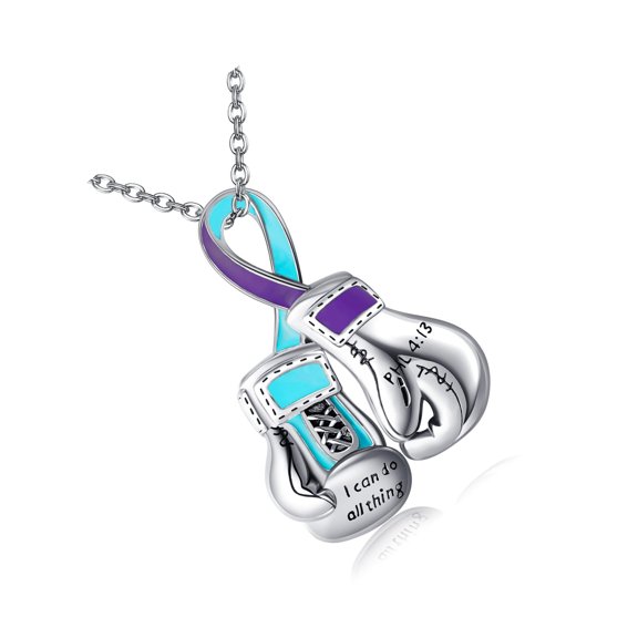 Inspirational Women Fighting Necklace Zn Alloy Collarbone Chain With Boxing Glove Charm For Everyday Wear